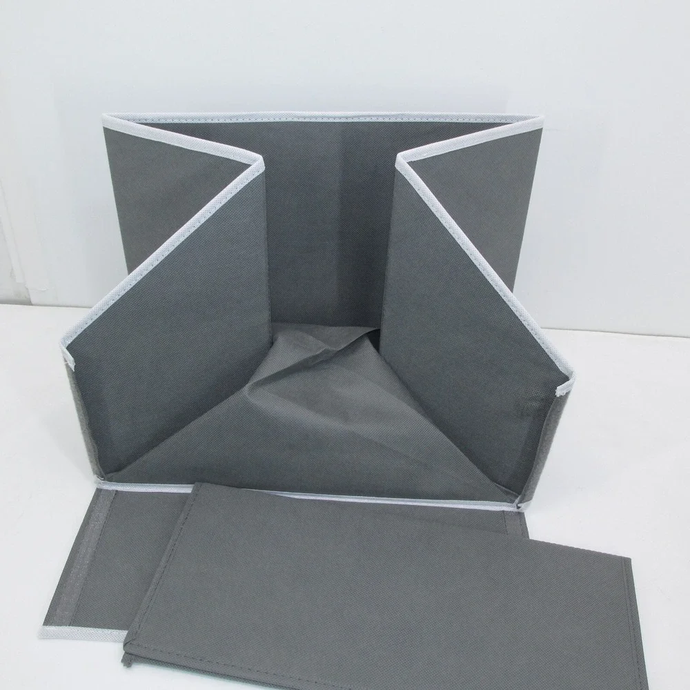 Woffit Set of 3 Linen Gray Closet Organizers 17 x 15 x 12.5